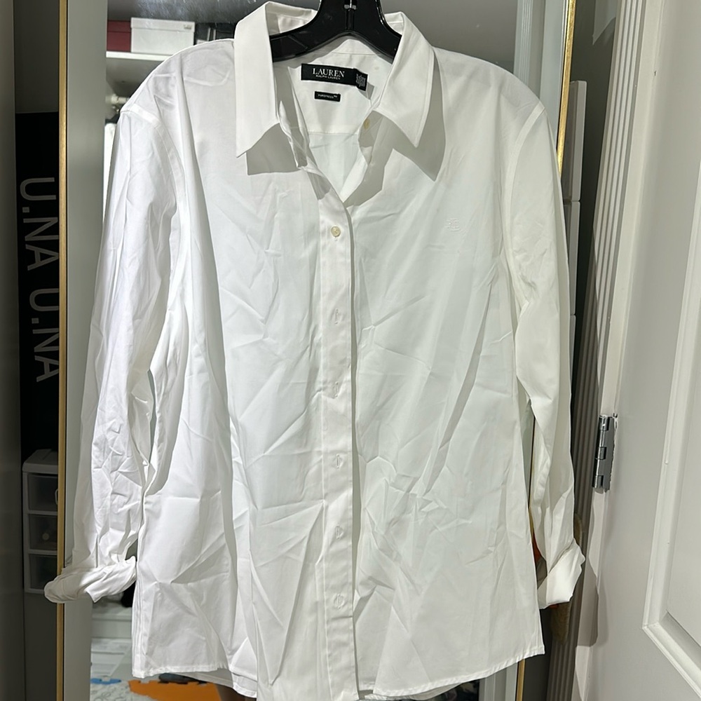 Lauren white long sleeve shirt
